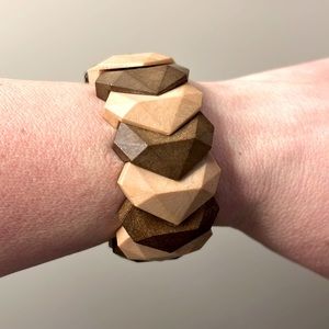 Vintage Unique Wood Look Stretch Bracelet